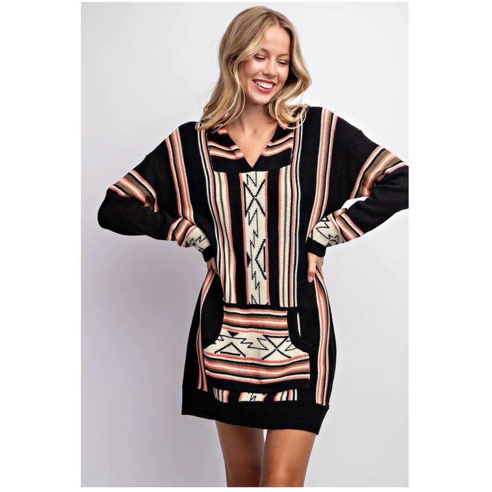 Tribal Border Print Sweater Dress S/M